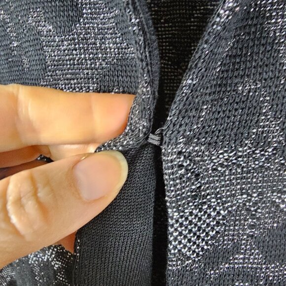 Ming Wang Knit Cardigan Jacket 1X Black & Gray Metallic Topper Cocktail Office - Picture 5 of 11